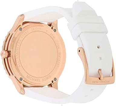 Michael Kors Runway Quartz White Dial White Rubber Strap Watch For Women - MK6853