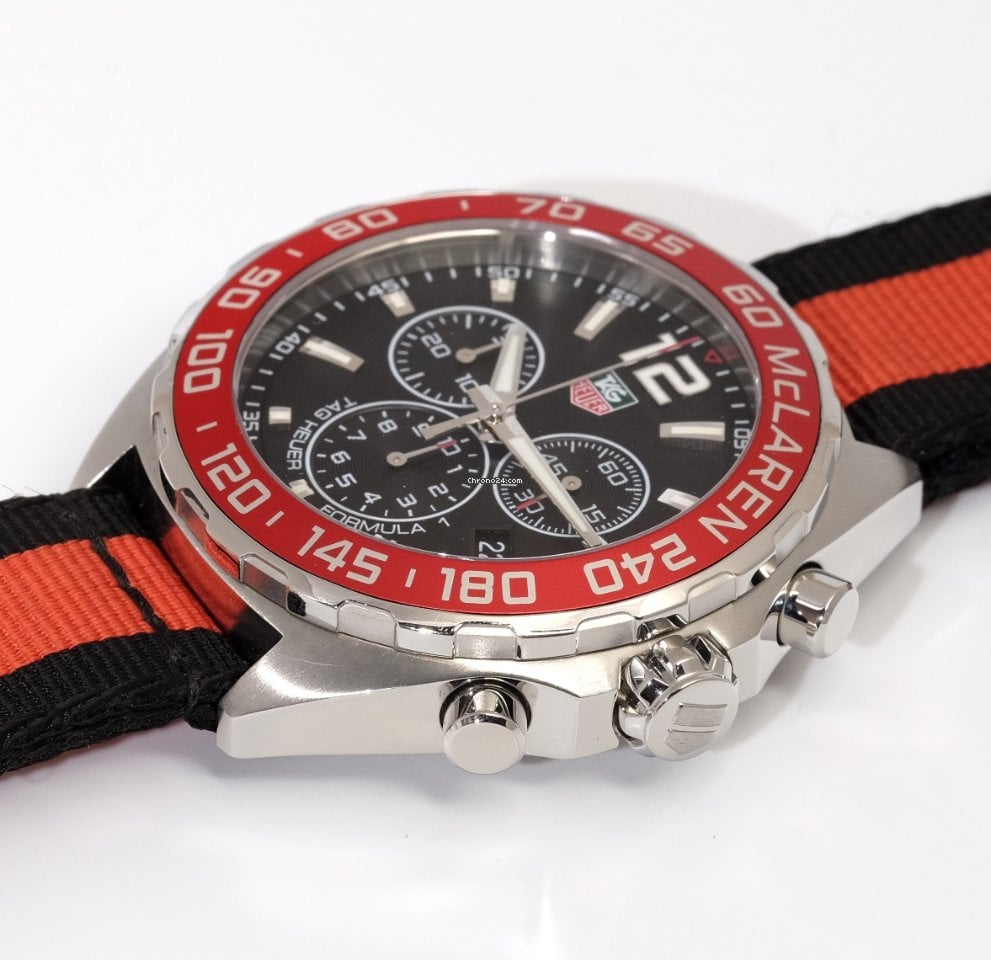 Tag Heuer Formula 1 McLaren Limited Edition Chronograph Black Dial Two Tone NATO Strap Watch for Men - CAZ1112.FC8188