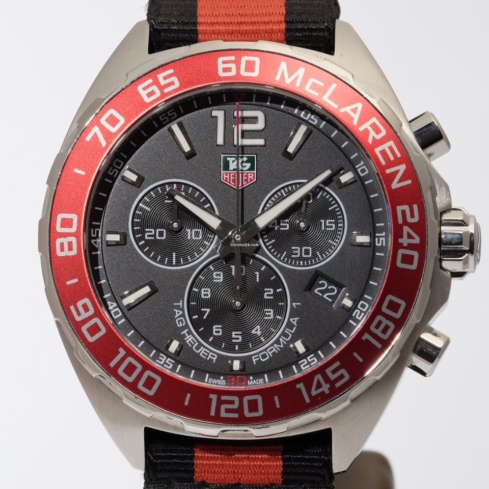 Tag Heuer Formula 1 McLaren Limited Edition Chronograph Black Dial Two Tone NATO Strap Watch for Men - CAZ1112.FC8188
