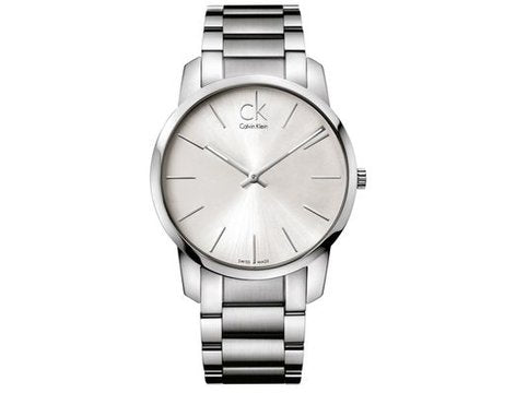 Calvin Klein City Silver Dial Silver Steel Strap Watch for Men - K2G2G146
