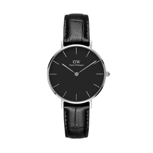 Daniel Wellington Classic Petite Reading Black Dial Black Leather Strap Watch For Women - DW00100235