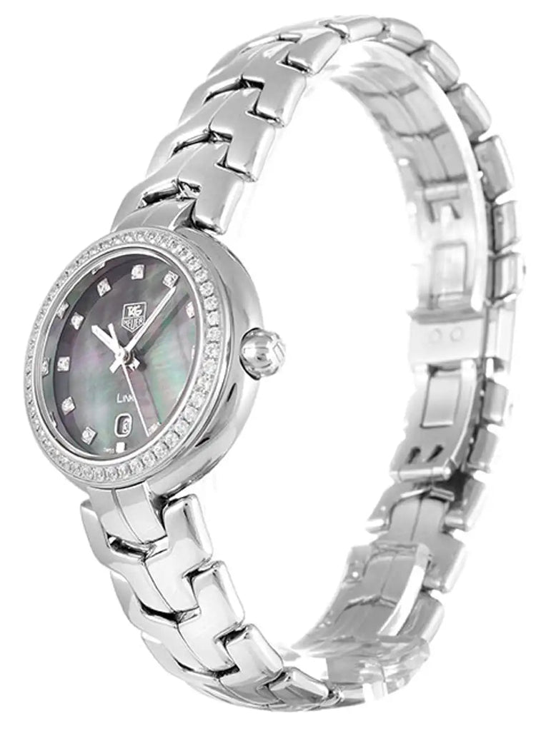 Tag Heuer Link Trilogy Cameron Diaz Diamonds Mother of Pearl Dial Silver Steel Strap Watch for Women - WAT1419.BA0954