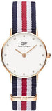 Daniel Wellington Classic Petite Silver Dial Three Tone Nylon Strap Watch for Women - DW00100255