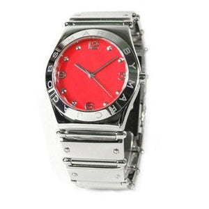 Marc Jacobs Classic Red Dial Silver Steel Strap Watch for Women - MBM3031
