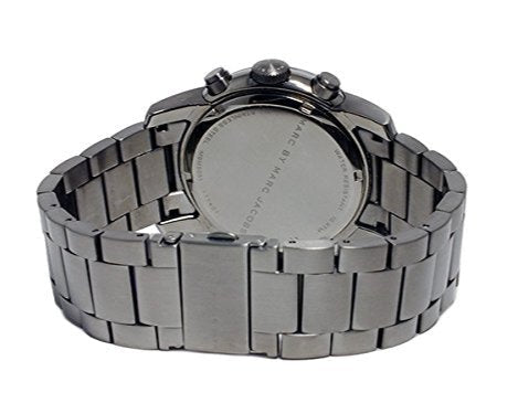 Marc Jacobs Larry Chronograph Black Dial Grey Steel Strap Watch for Men - MBM5051