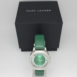 Marc Jacobs Henry Skeleton Green Dial Green Leather Strap Watch for Women - MBM1336