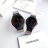 Calvin Klein Minimal Black Dial Black Steel Strap Watch For Men - K3M524Z1