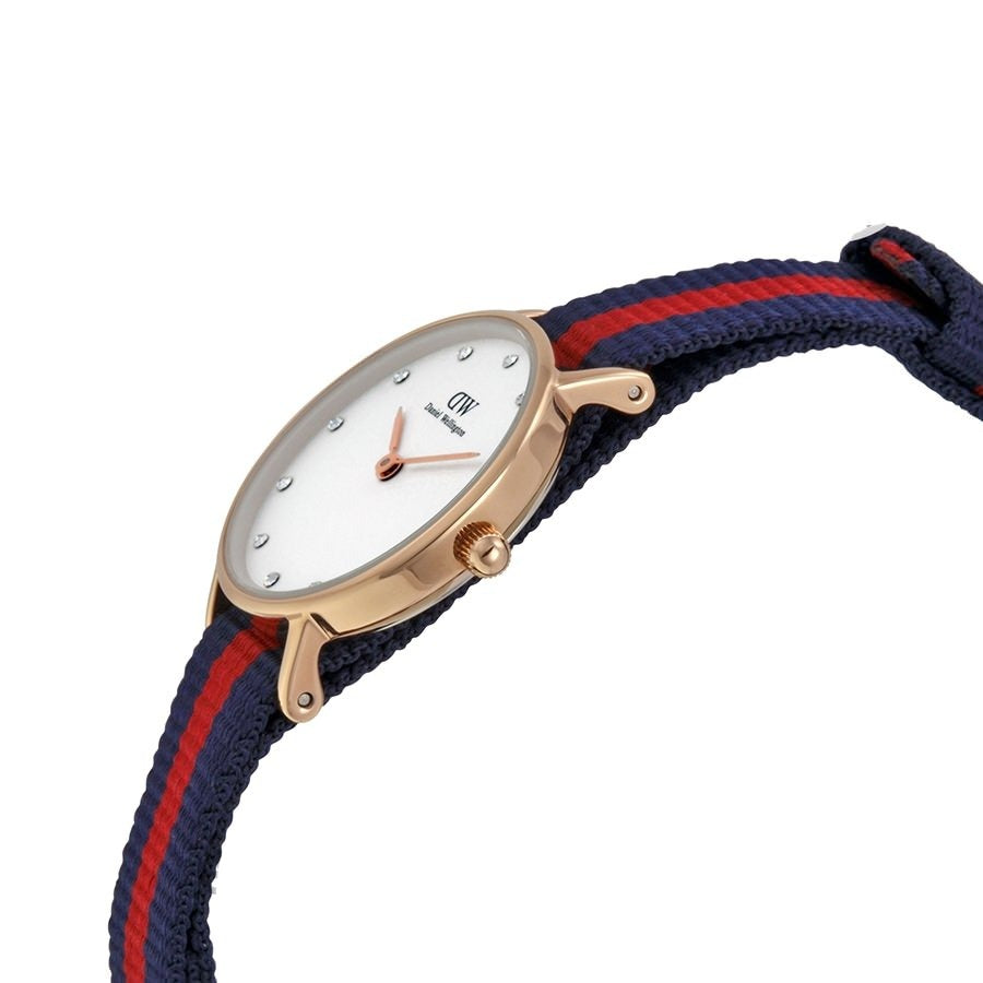 Daniel Wellington Classy Oxford White Dial Two Tone Nylon Strap Watch For Women - DW00100064