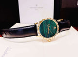 Gucci Le Marche Des Merveilles Quartz Green Dial Black Leather Strap Watch For Women - YA126463