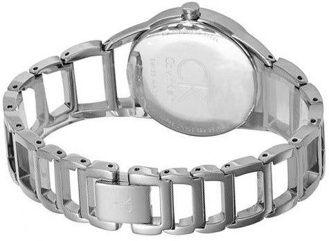 Calvin Klein Stately Silver Dial Silver Steel Strap Watch for Women - K3G2312W