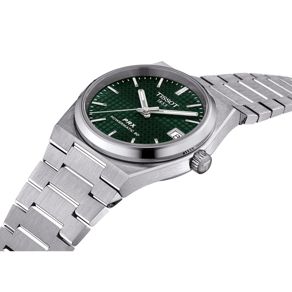 Tissot PRX Powermatic 80 Green Dial Silver Steel Strap Watch for Men - T137.207.11.091.00