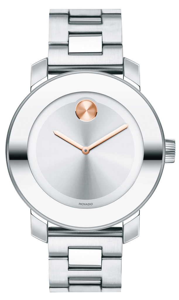 Movado Bold Silver Dial Silver Steel Strap Watch For Women - 3600084