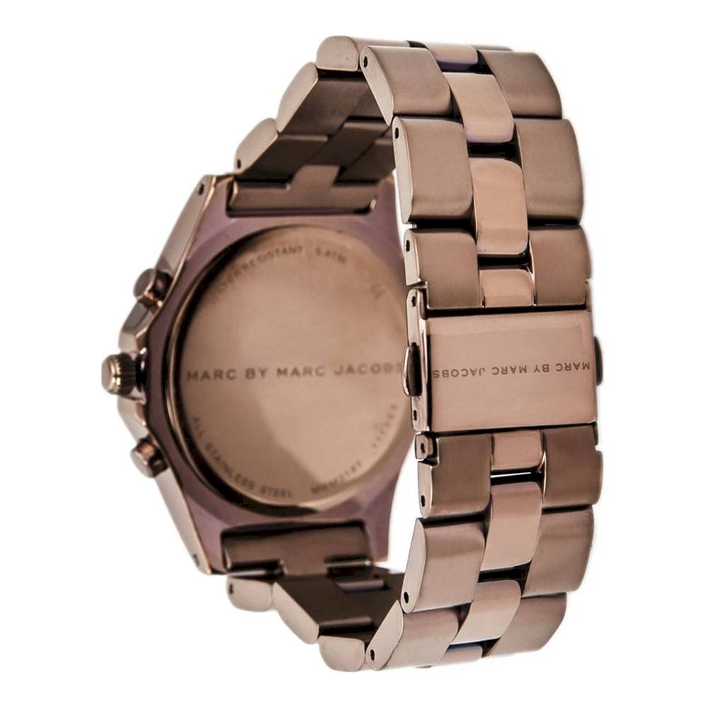 Marc Jacobs Blade Chronograph Brown Dial Brown Steel Strap Watch for Women - MBM3121