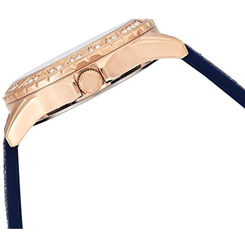 Guess Swirl Analog Quartz White Dial Blue Rubber Strap Watch for Women - W1096L4