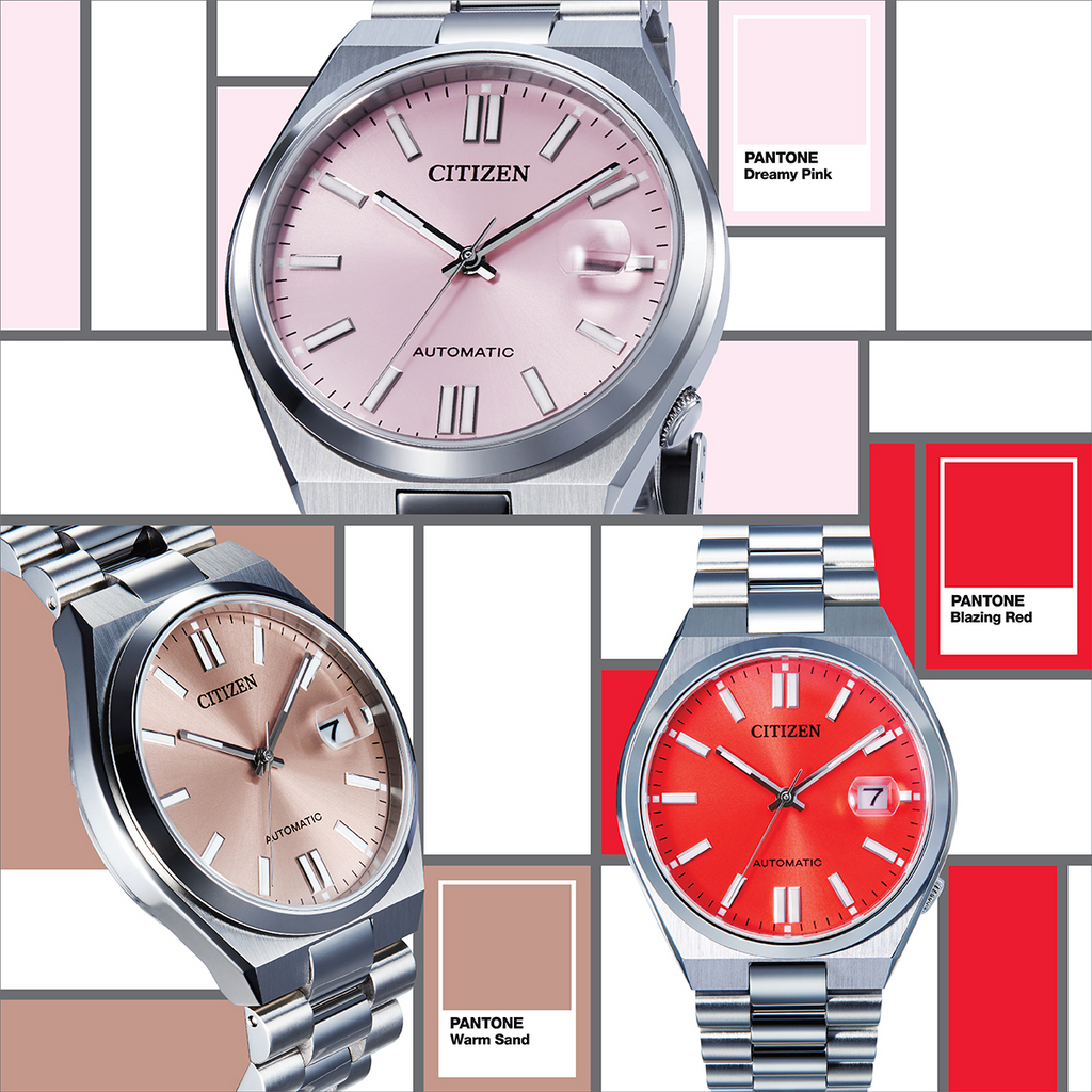 Citizen x Pantone Automatic Dreamy Pink Dial Silver Steel Strap Watch For Men - NJ0158-89X