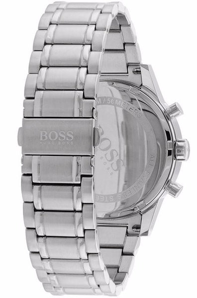 Hugo Boss Aeroliner Chronograph White Dial Silver Steel Strap Watch for Men - 1513182