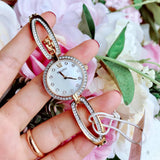 Bulova Crystal Collection Mother of Pearl Dial Gold Steel Strap Watch for Women - 98L225