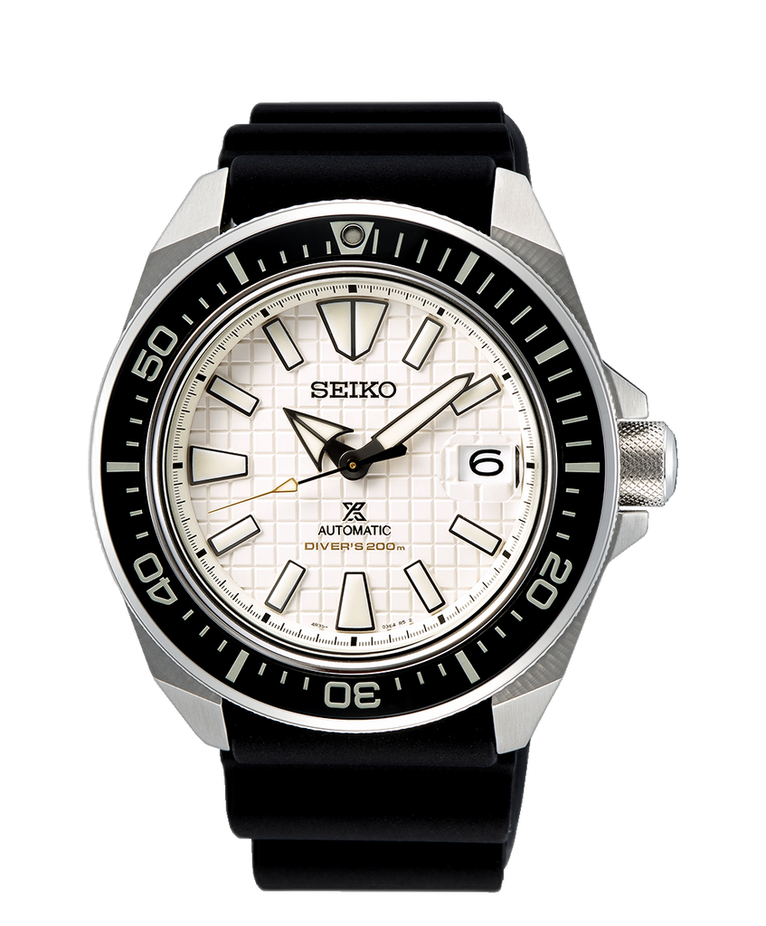 Seiko Shogun Prospex Titanium Divers Automatic White Dial Black Rubber Strap Watch For Men - SPB191J1