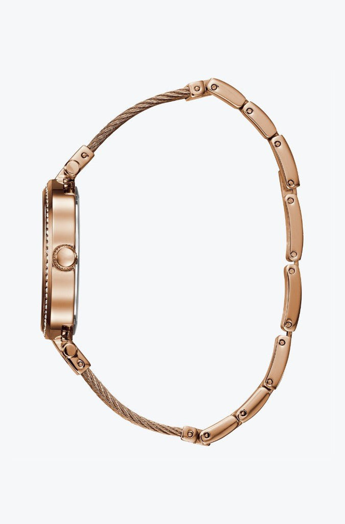 Guess Soho Rose Gold Dial Stainless Steel Watch For Women - W0638L4