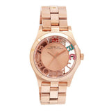 Marc Jacobs Henry Skeleton Rose Gold Dial Rose Gold Steel Strap Watch for Women - MBM3264