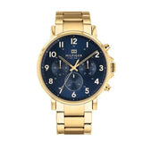 Tommy Hilfiger Daniel Chronograph Blue Dial Gold Steel Strap Watch for Men - 1710384