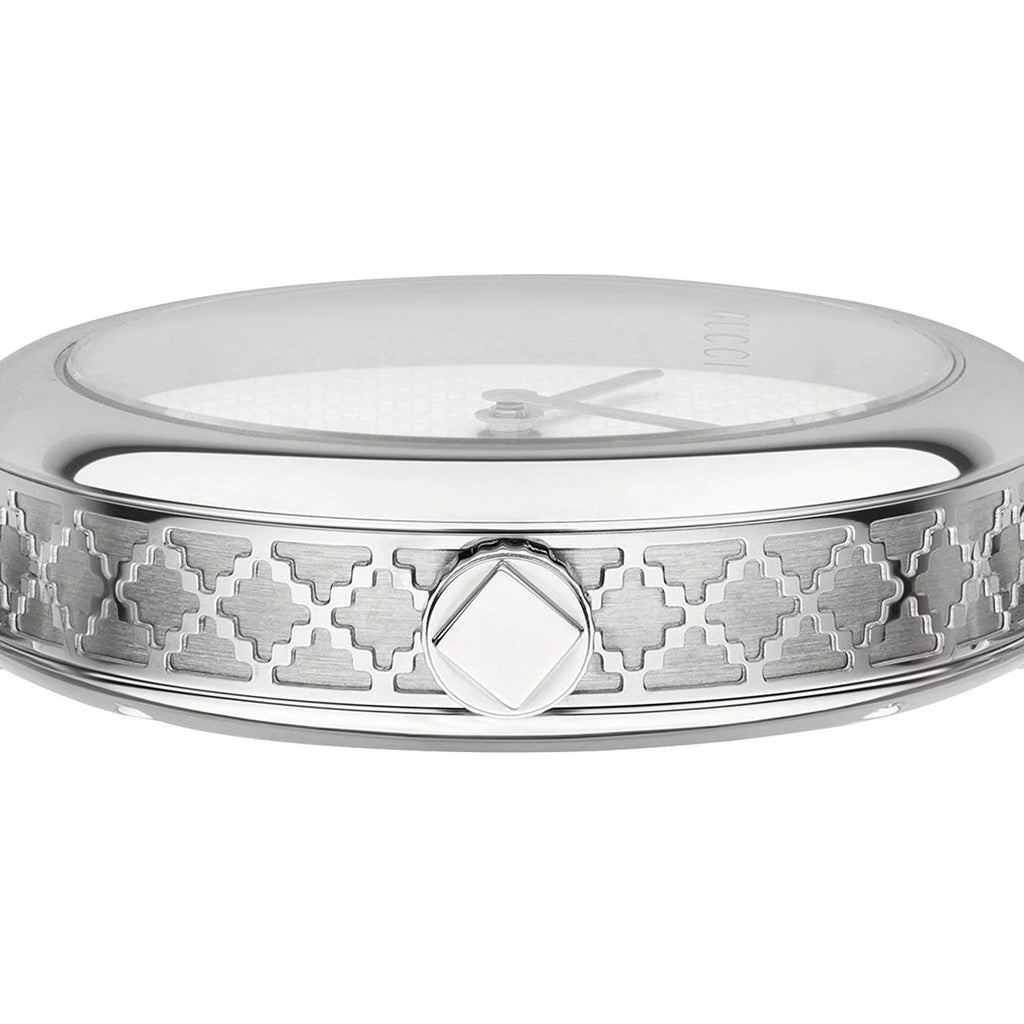 Gucci Diamantissima Quartz White Dial Silver Steel Strap Watch For Women - YA141402