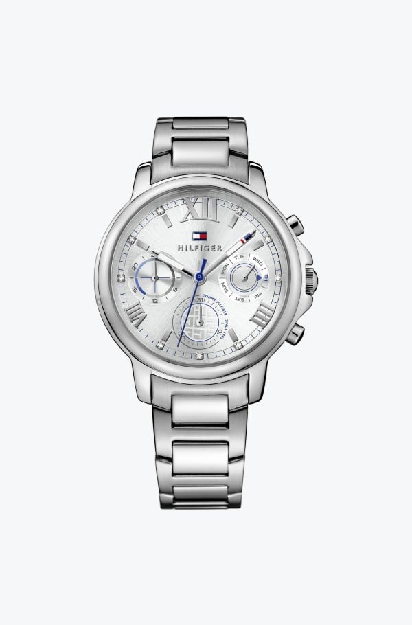 Tommy Hilfiger Claudia Silver Dial Silver Steel Strap Watch for Women - 1781741