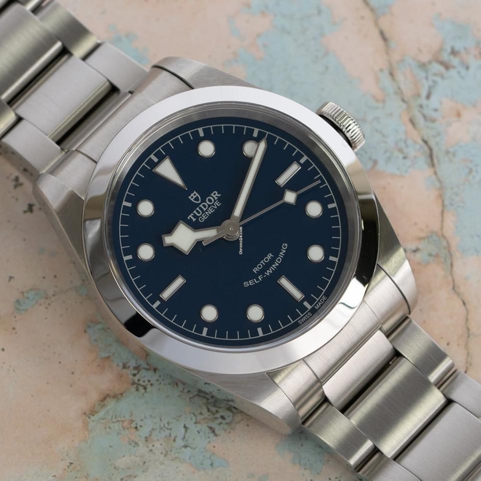 Tudor Black Bay Automatic Blue Dial Silver Steel Strap Watch for Men - M79540-0004