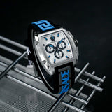 Versace Dominus Chronograph Silver Dial Black Rubber Strap Watch For Men - VE6H00123