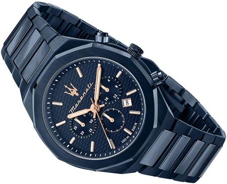 Maserati Stile Chronograph Blue Dial Blue Steel Strap Watch For Men - R8873642008