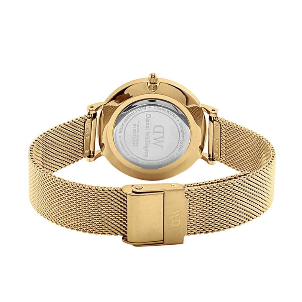 Daniel Wellington Petite Emerald Green Dial Gold Mesh Strap Watch For Women - DW00100481