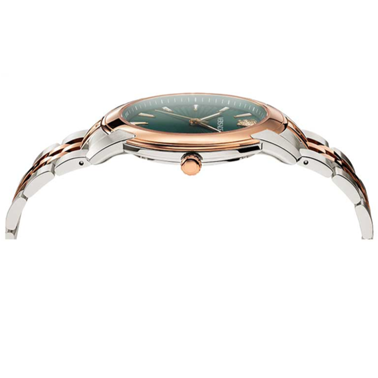 Versace V-Urban Green Dial Two Tone Steel Strap Watch for Men - VELQ00619