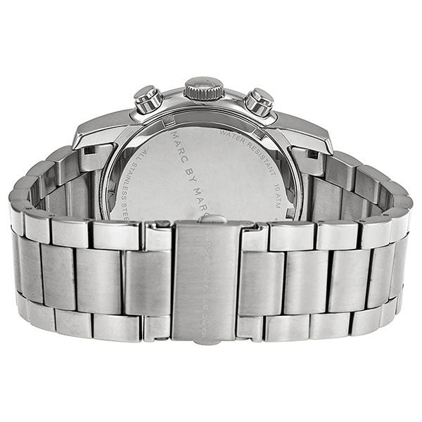 Marc Jacobs Larry Chronograph White Dial Silver Steel Strap Watch for Men - MBM5030