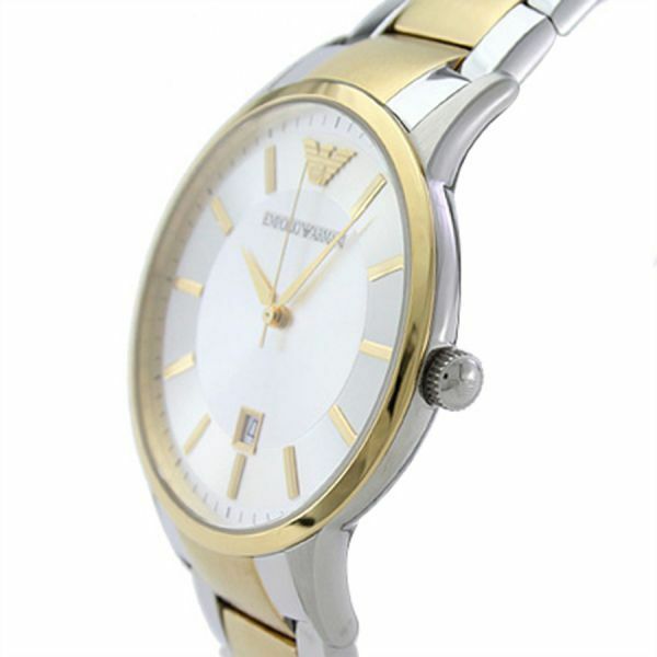 Emporio Armani Renato Silver Dial Two Tone Steel Strap Watch For Men - AR2449