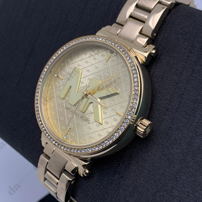 Michael Kors Sofie Quartz Gold Dial Gold Steel Strap Watch For Women - MK4334