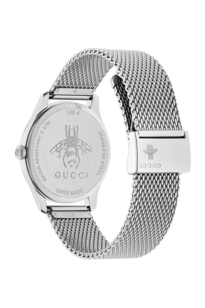 Gucci G-Timeless Turquiose Mother of Pearl Dial Silver Mesh Bracelet Watch For Women - YA1264039