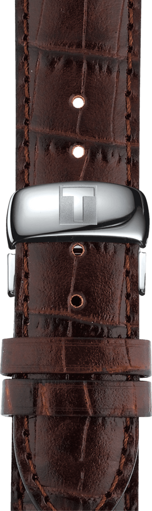 Tissot Automatics III Steel White Dial Brown Leather Strap Watch For Men - T065.430.16.031.00