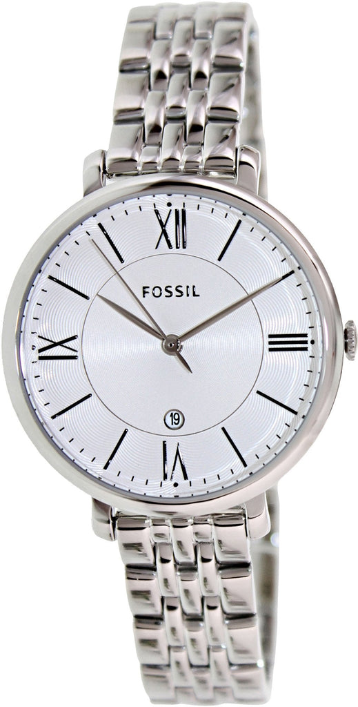 Fossil Jacqueline White Dial Silver Steel Strap Watch for Women - ES3433
