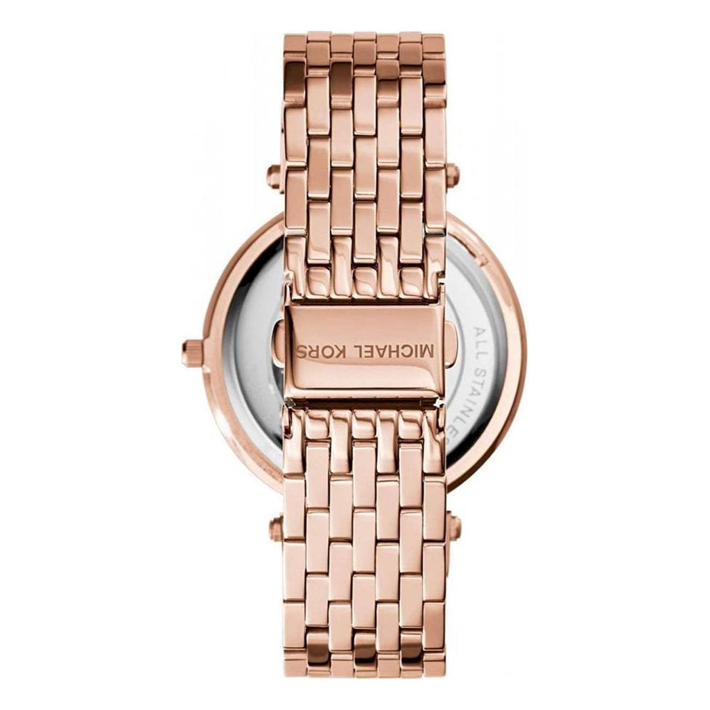 Michael Kors Darci Black Dial Rose Gold Steel Strap Watch for Women - MK3402
