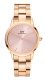 Daniel Wellington Iconic Link Pink Dial Rose Gold Steel Strap Watch For Women - DW00100335