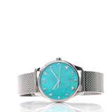 Gucci G-Timeless Turquiose Mother of Pearl Dial Silver Mesh Bracelet Watch For Women - YA1264039