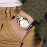 Marc Jacobs Blade Chronograph Silver Dial Two Tone Steel Strap Watch for Women - MBM3177