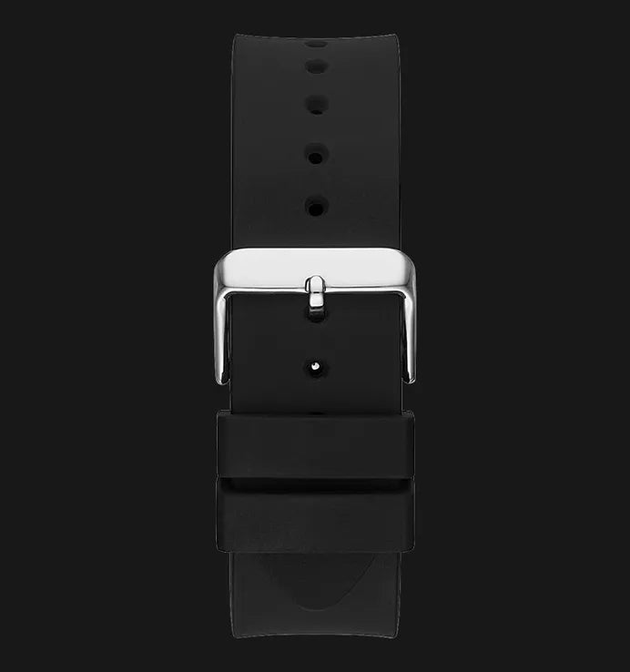 Guess Baguette Crystals Black Dial Black Silicone Strap Watch For Men - GW0208G1
