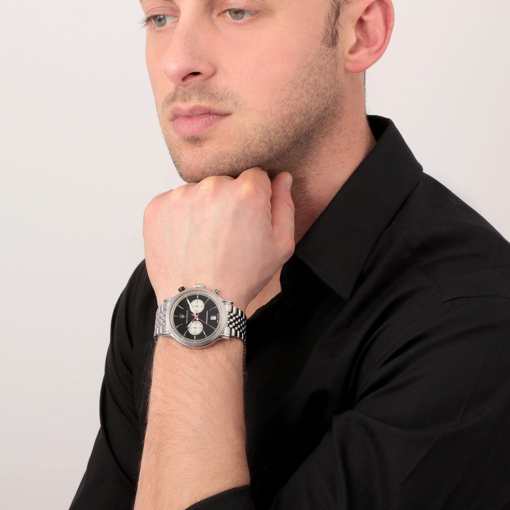 Maserati Legend Chronograph Black Dial Stainless Steel Watch For Men - R8873638001