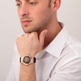 Maserati Potenza Automatic Skeleton Black Dial Black Leather Strap Watch For Men - R8821108039