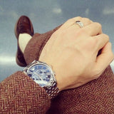 Emporio Armani Classic Navy Blue Dial Stainless Steel Watch For Men - AR1787