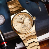 Tissot PRX Powermatic 80 Gold Dial Gold Steel Strap Watch for Men - T137.207.33.021.00