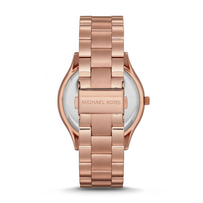 Michael Kors Slim Runway Rose Gold Dial Rose Gold Steel Strap Watch for Women - MK3197