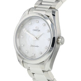 Omega Seamaster Aqua Terra Quartz Diamonds Mother of Pearl Dial Silver Steel Strap Watch for Women - 220.10.28.60.55.001