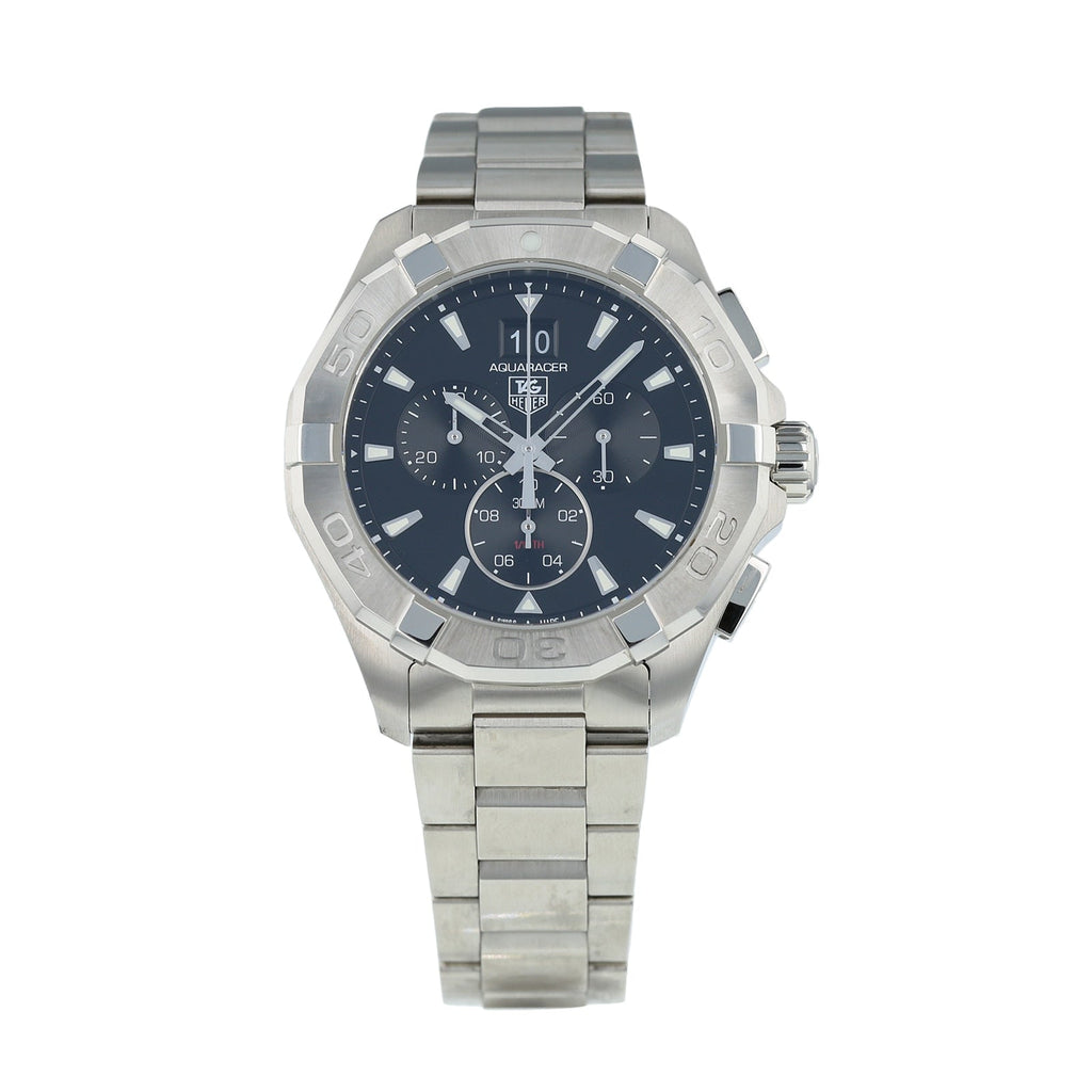 Tag Heuer Aquaracer Chronograph Black Dial Silver Steel Strap Watch for Men - CAY1110.BA0927